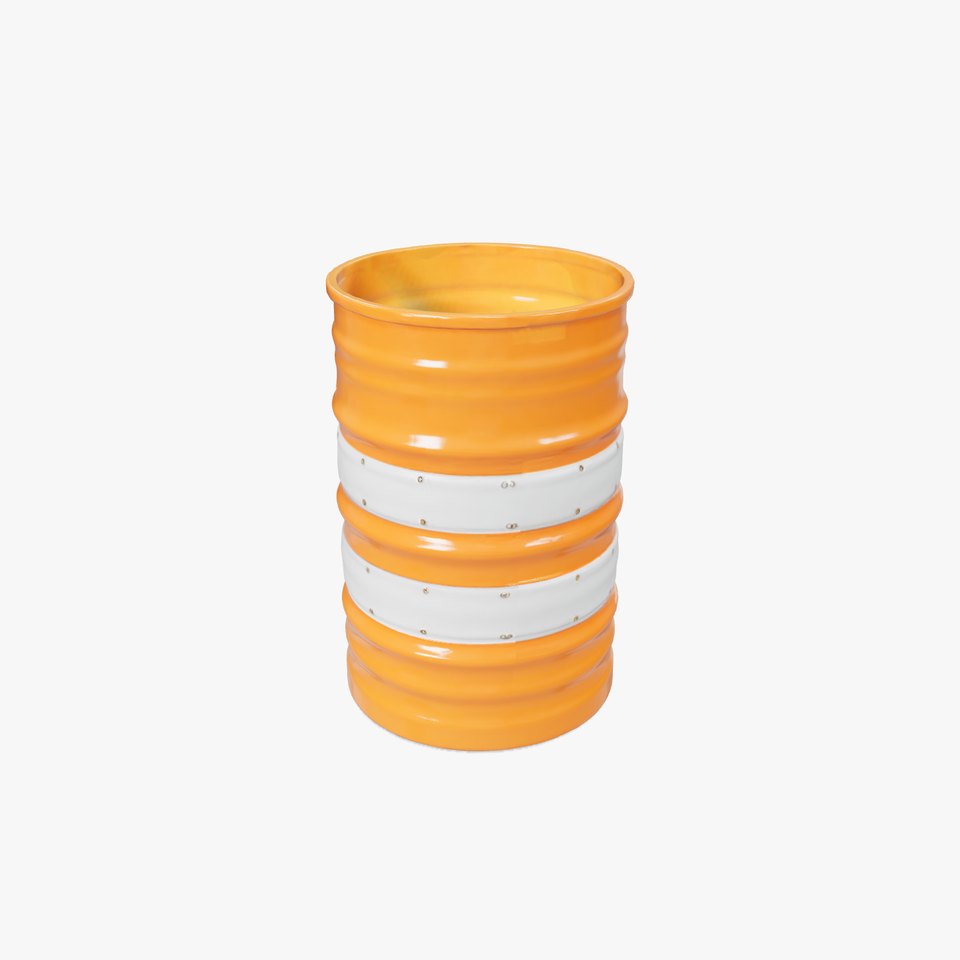 Orange Metal Barrel Model Pack for D Rendering and Gaming